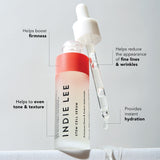 Bottle of Indie Lee Stem Cell Serum with listed benefits