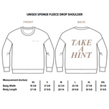 Sizing chart for Indie Lee "Take A Hint" Sweatshirt