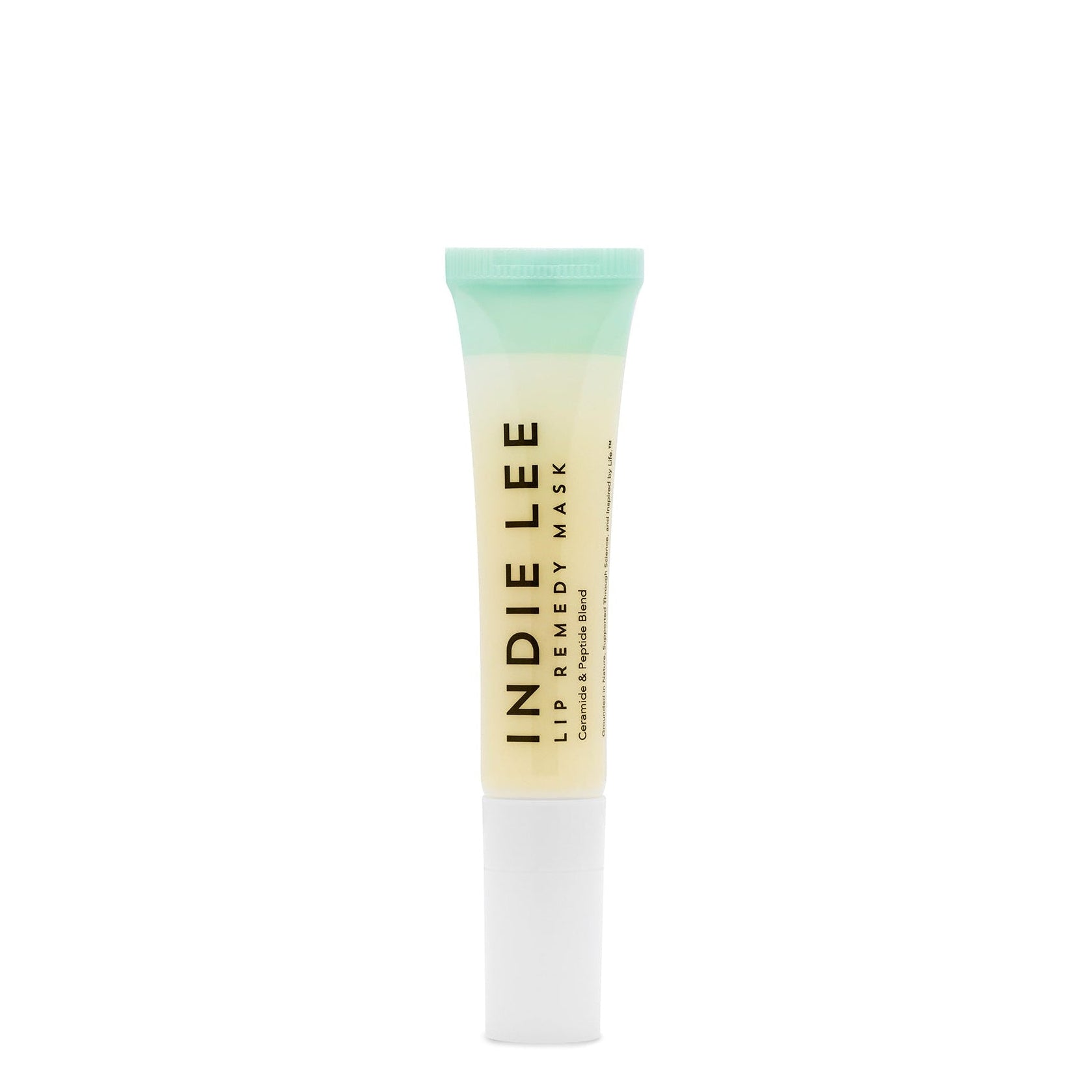 Indie Lee lip remedy mask tube on a white background