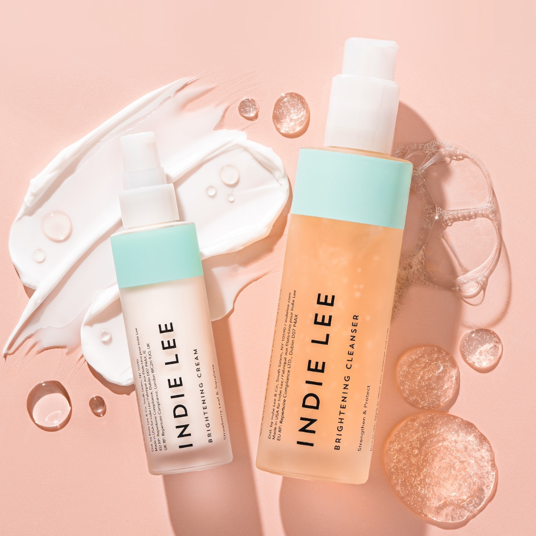 Indie Lee Bright As Day Bundle featuring bottles of Brightening Cleanser and Brightening Cream