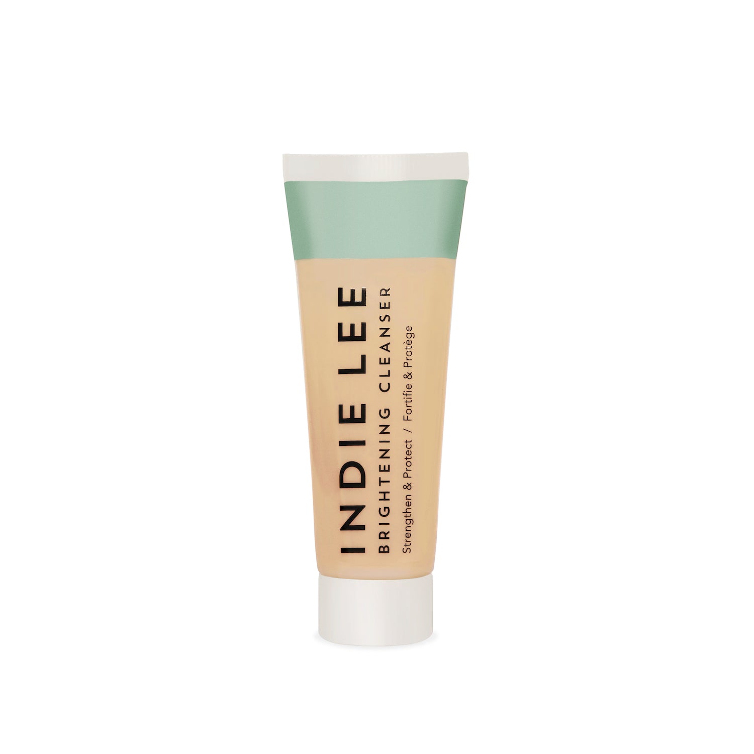 Travel Bottle of Indie Lee Brightening Cleanser on white background