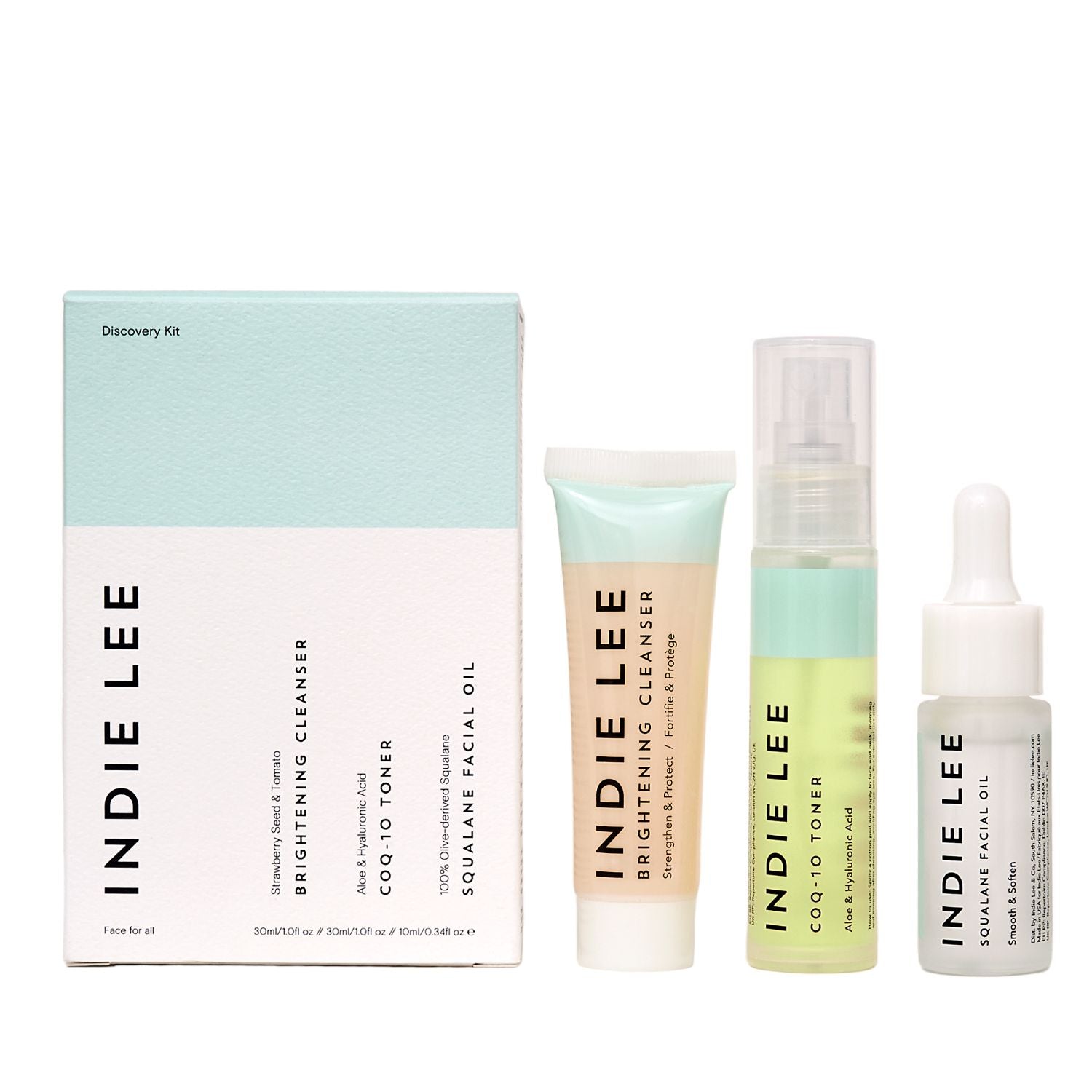 Indie Lee Discovery Kit includes 3 mini size bottles of our best-selling products