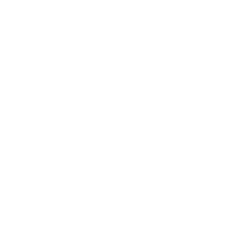 White outline of a greenhouse with plants inside on a black background