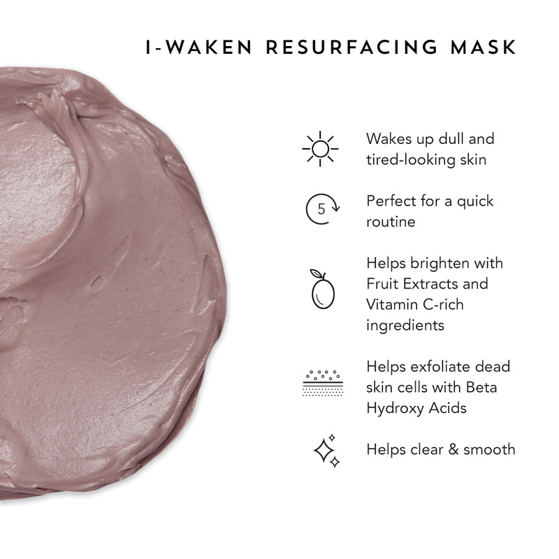 Indie Lee I-Waken Resurfacing exfoliation mask for clear and smooth skin.